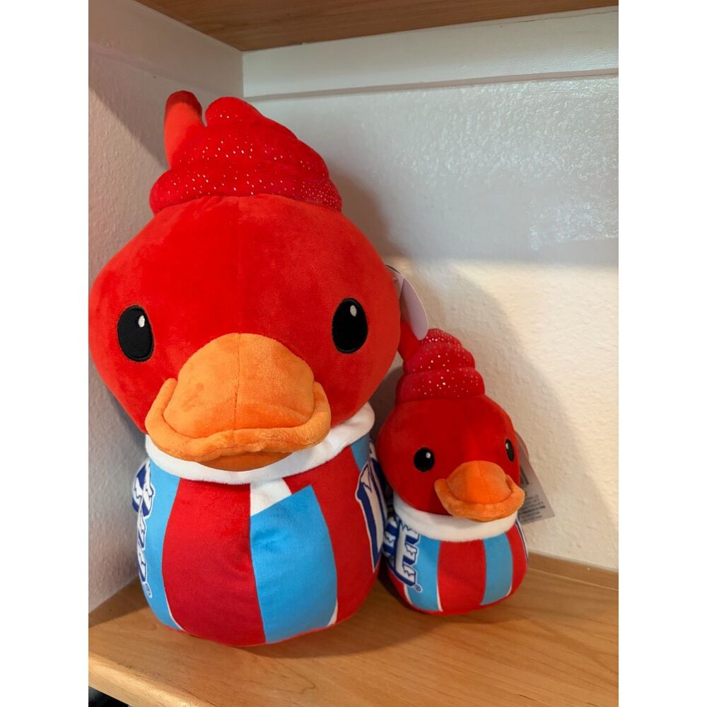 BUNDLE! ICEE Fruit Punch Scented Red Duck Plush, Small & Medium NWT